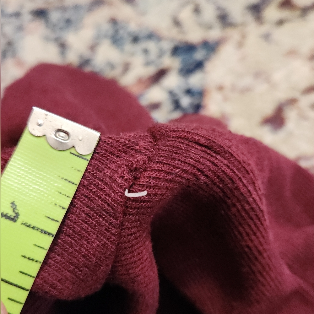 Madewell (Re)sourced Mockneck Puff-Sleeve Top Sweater Burgundy Size Small - Picture 10 of 14